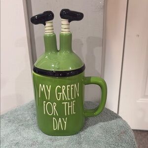 Green  Rae Dunn Ceramic Mug with Lid